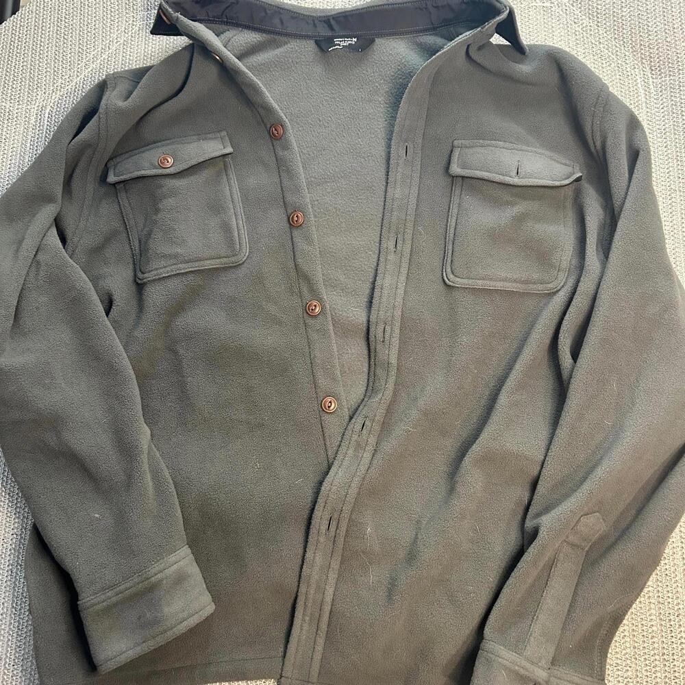 Men's Member's Mark Gray‎ Polar Fleece Button Up Shirt L